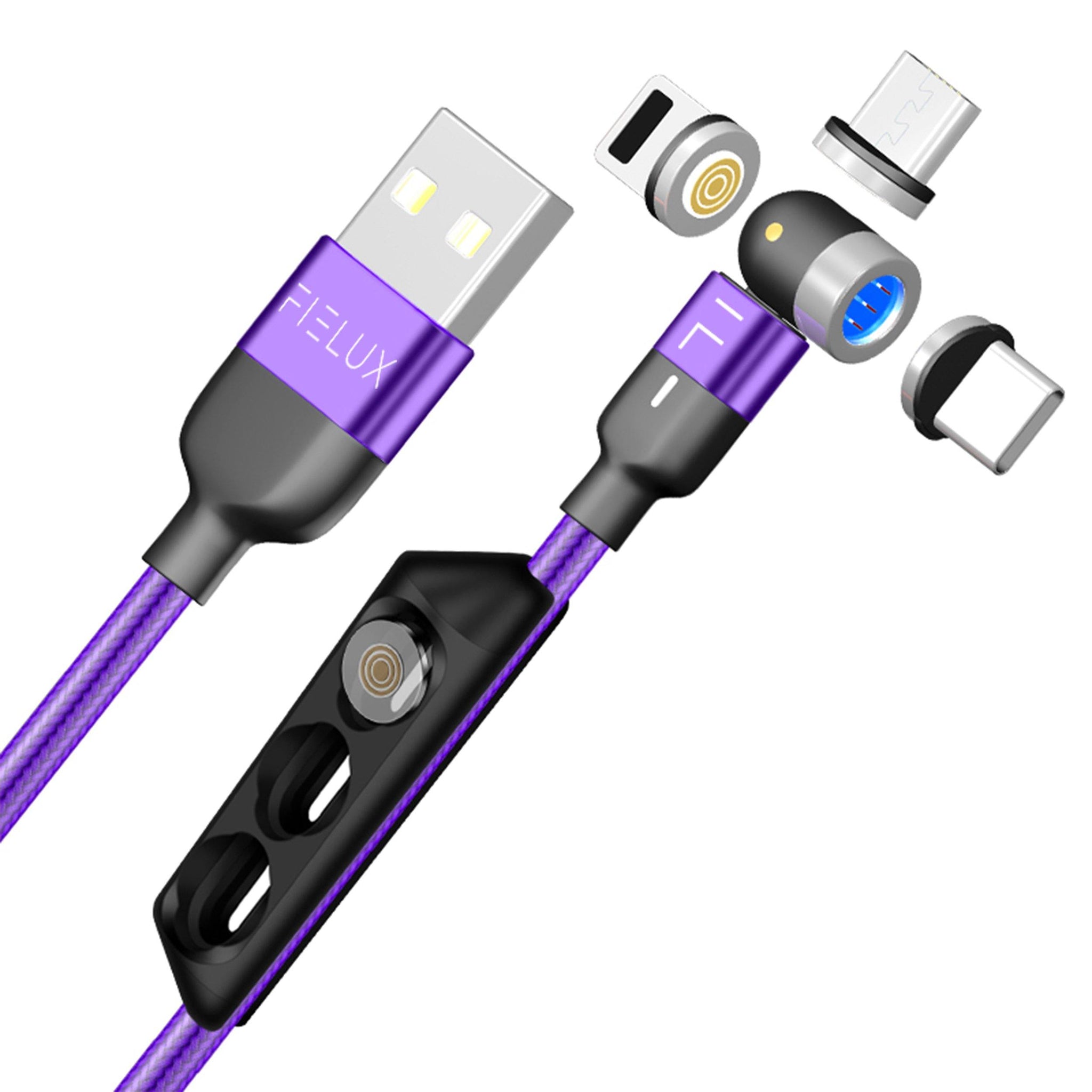 FIELUX Magnetic Fast Charging Cable With Micro, Type-C, i-Product Pins 3 in 1-Phone Charger-FIELUX-FIELUX.COM