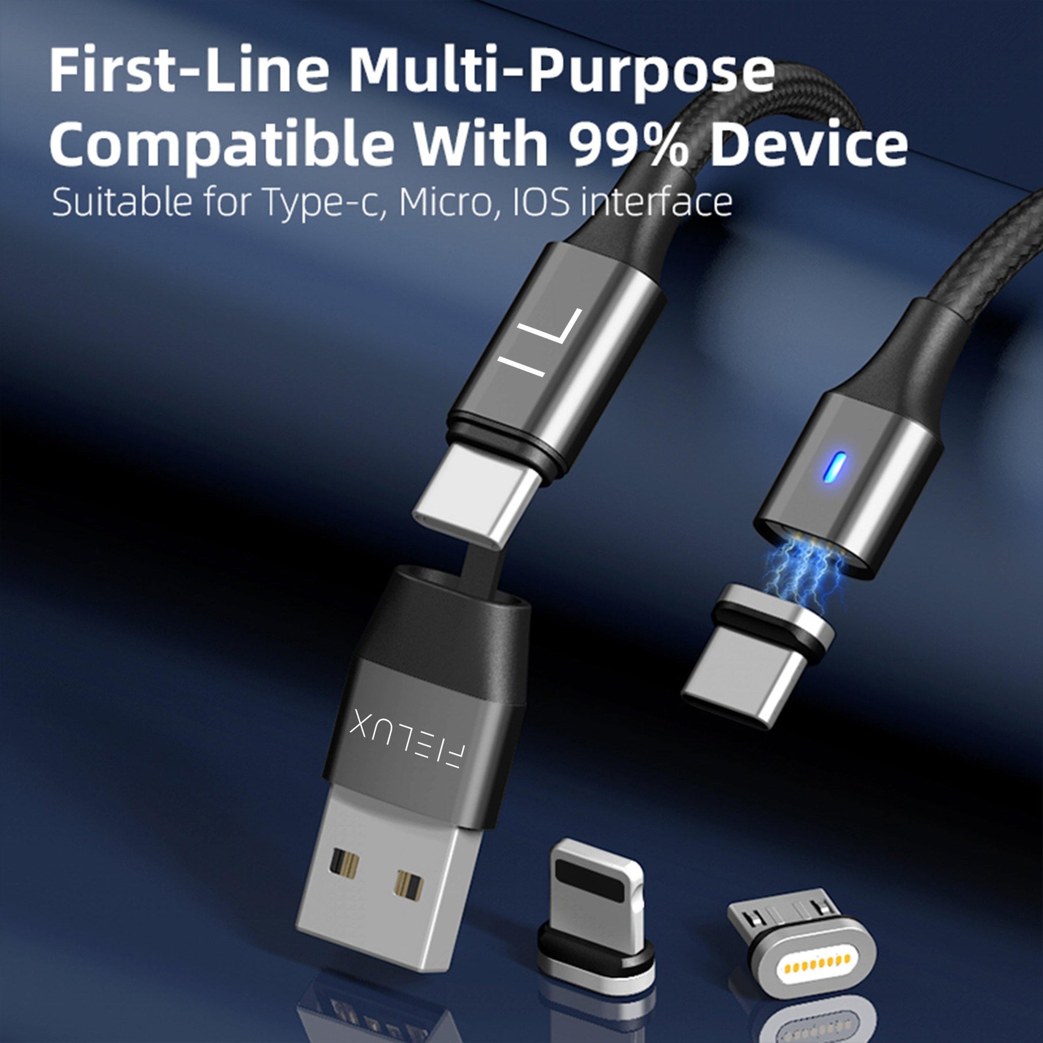 FIELUX 6 in 1 PD60W Fast Magnetic Charging Cable-FIELUX-FIELUX.COM