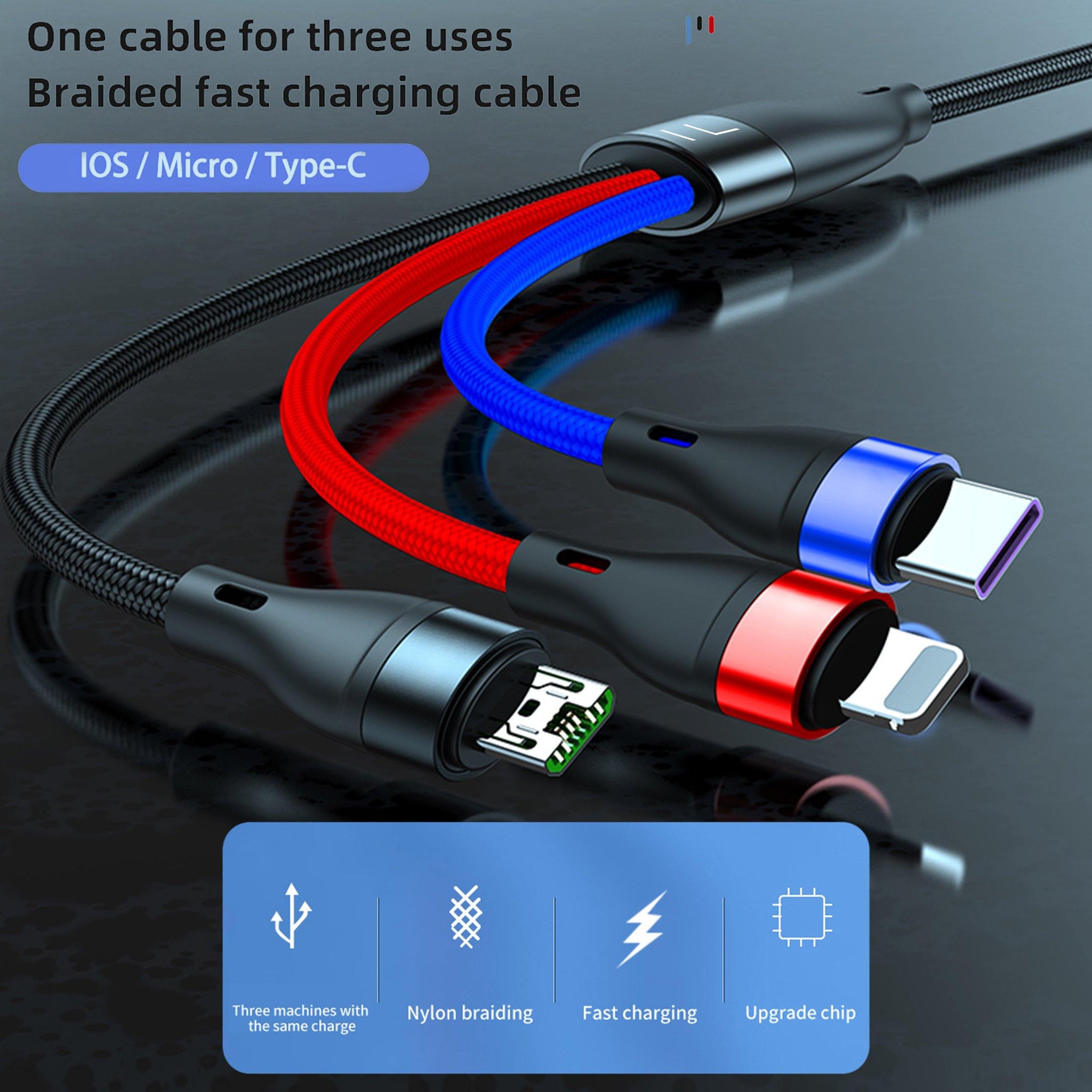 FIELUX 3 In 1 40W Fast Charging 5A Cable - FIELUX.COM