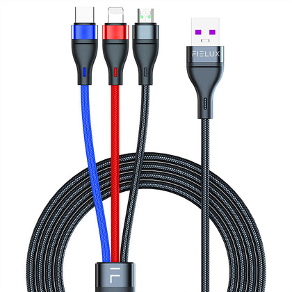 FIELUX 3 In 1 40W Fast Charging 5A Cable - FIELUX.COM